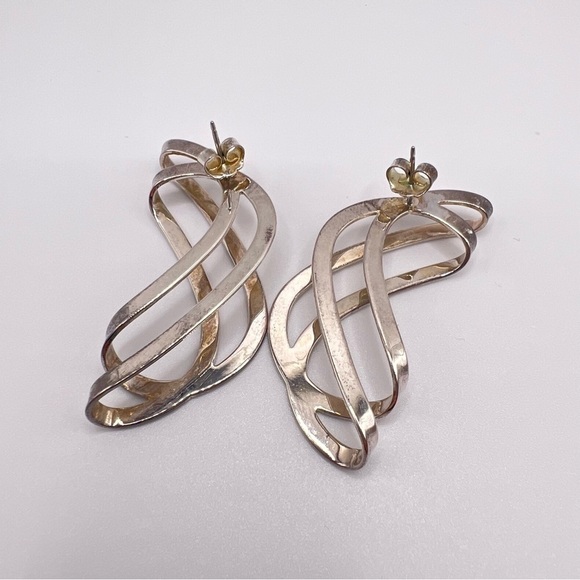 SILVER Spiral Earrings - Picture 5 of 6
